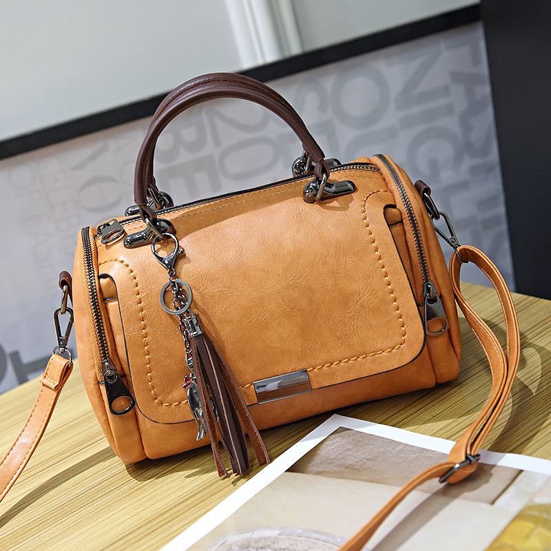 Bags for Women 2023 Autumn and Winter New Boston Pillow Bag Tassel Handbag Women's Fashion Versatile Shoulder Crossbody Bag