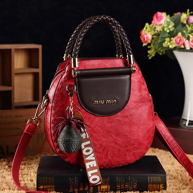 2021 Spring New Genuine Leather Women's Bag Fashion Trendy Ring Handbag One Piece Factory Direct Sales