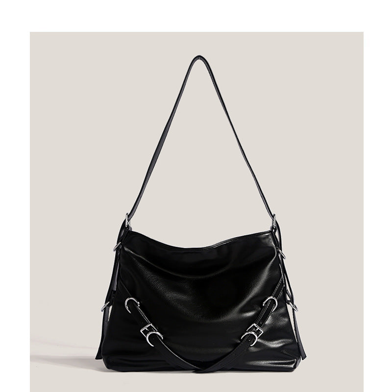 Trendy cool motorcycle bag for women 2023 new trendy fashion armpit bag niche texture large capacity shoulder tote bag