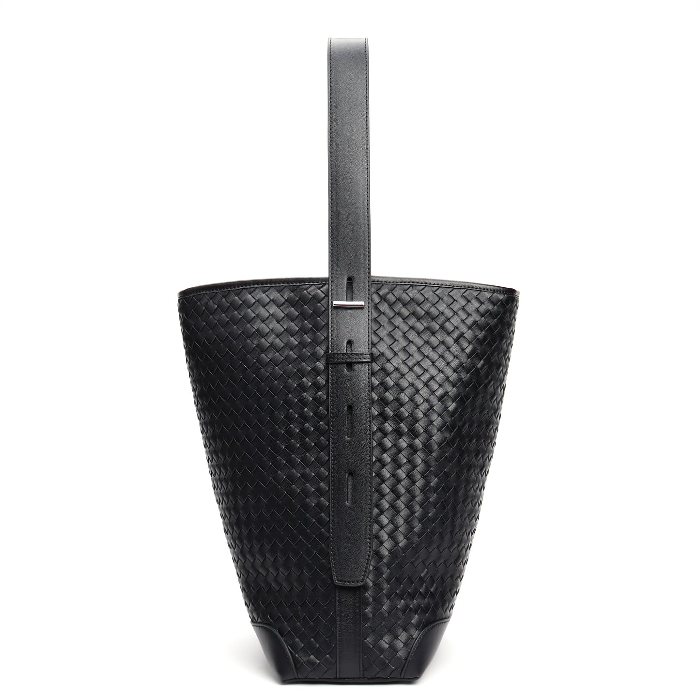 2023 cross-border fashionable woven pattern soft leather bucket bag two-piece set of mother-in-law bag large capacity shoulder portable crossbody bag