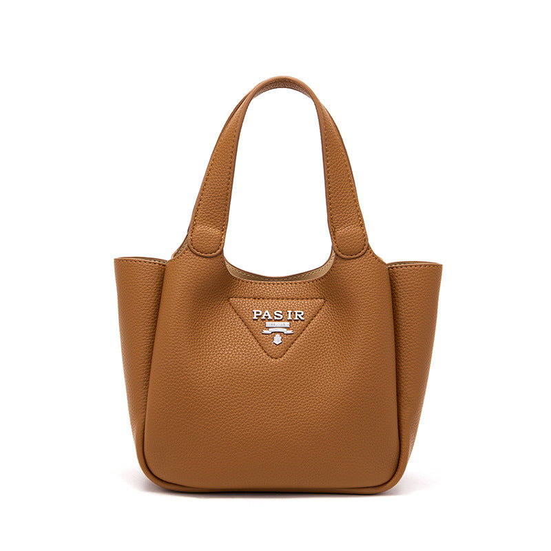 Soft leather vegetable basket bucket bag 2023 new handbag mini tote bag hand-carrying commuting cross-body women's bag