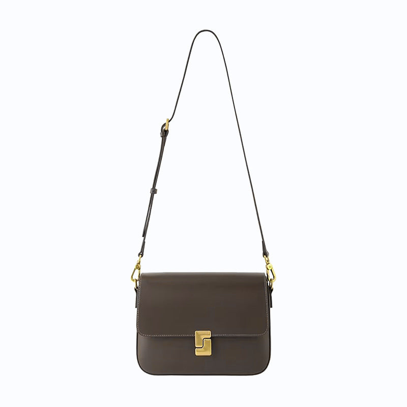 Tofu bag for women, high-end genuine leather crossbody bag, simple shoulder bag, exquisite small square bag, light luxury and versatile armpit bag