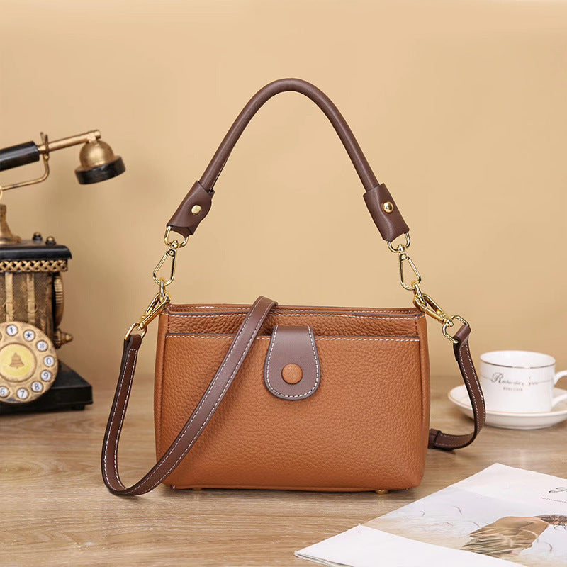 Bags for Women 2023 New Genuine Leather Versatile Fashion Shoulder Underarm Bag TOGO Cow Leather Mahjong Bag Crossbody Small Square Bag