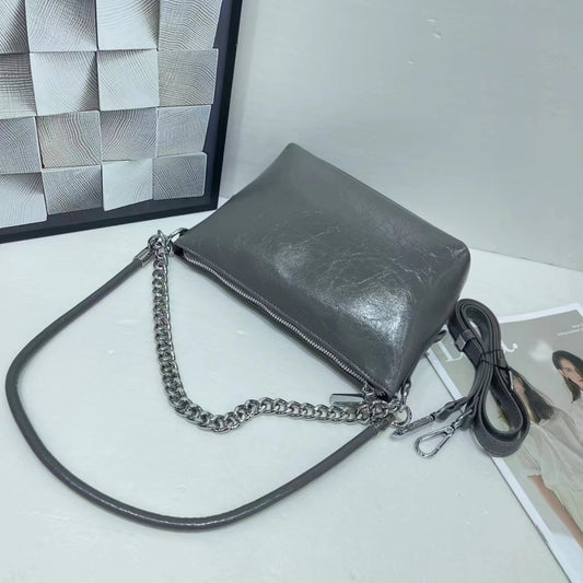 2023 New Genuine Leather Womenâs Bag Fashion Shoulder Bag Casual Crossbody Bag First Layer Bag Womenâs Trendy Versatile Bag Cowhide