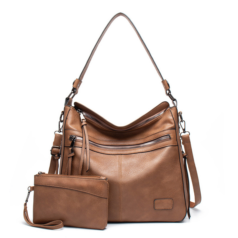 Foreign trade bags 2024 autumn and winter new women's bags European and American fashion trend zipper tote bag shoulder crossbody bag wholesale