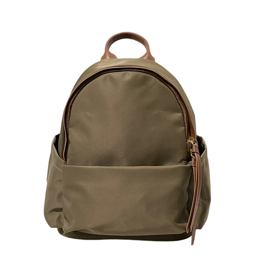 2023 New Lightweight Nylon Cloth with Soft Leather Backpack Womenâs Oxford Cloth Travel Leisure Versatile Fashion Small Backpack