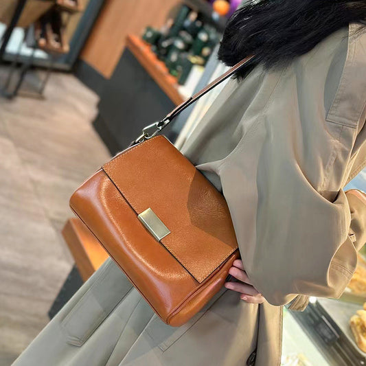 Bags 2023 Summer New Underarm Bag Womenâs Fashion Retro Crossbody Bag Versatile Large Capacity Single Shoulder Genuine Leather Bag for Women