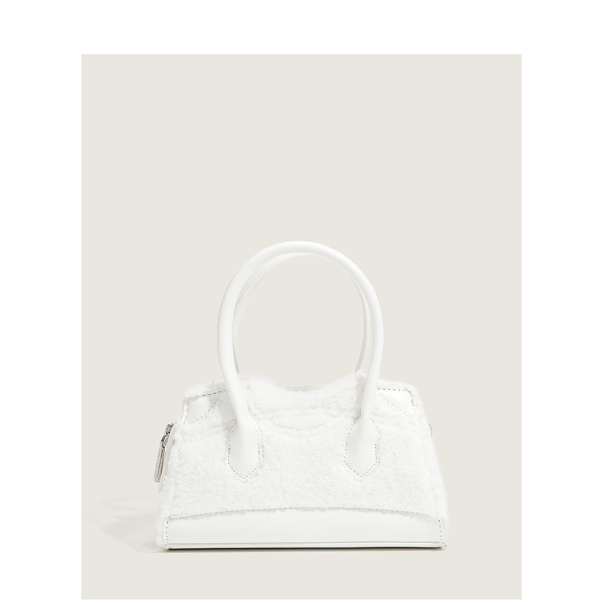 Plush motorcycle crossbody bag for girls in autumn and winter, new versatile commuter shoulder bag, casual sherpa stitching handbag