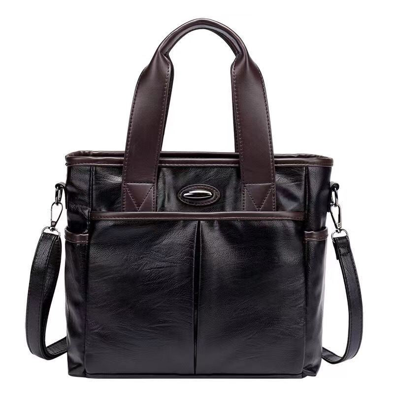 Simple Large Capacity Handbag New 2023 Korean Version Versatile Tote Bag Shoulder Large Bag Crossbody Bag Soft Leather Women's Bag