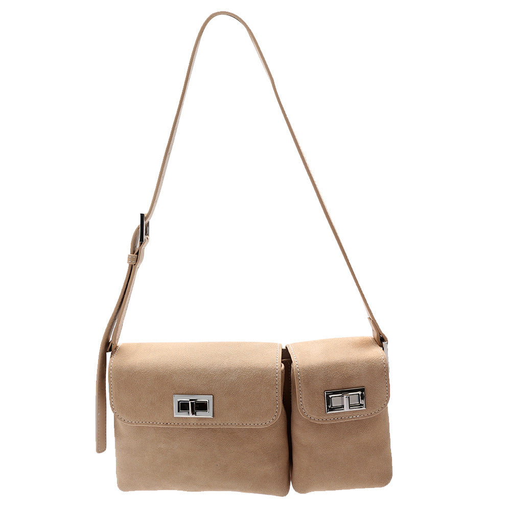 2022 Fashion Trendy New Product Designer One-Shoulder Crossbody Women’s Bag Textured Matte Cowhide Lock Lock Gemini Bag