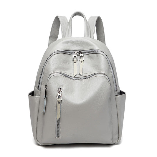 Backpack for women 2022 new trendy pu soft leather women's bag, fashionable and versatile, simple college style casual travel bag