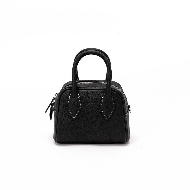 First layer cowhide Boston 2023 summer new commuter genuine leather women's bag high-end handbag single shoulder crossbody bag