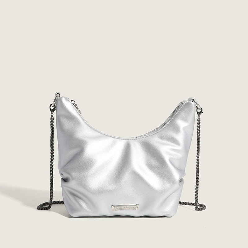 2023 new women's bags, high-end niche design, fashionable armpit bag, versatile chain, shoulder crossbody bucket bag