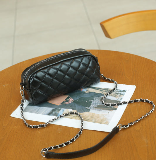 New women's bag 2023 diamond pattern banquet clutch bag one-shoulder diagonal envelope bag genuine leather simple clutch bag