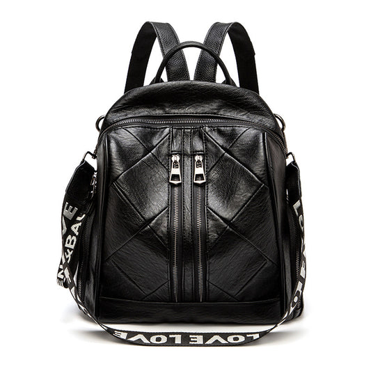 Cross-border backpack women's 2021 summer new trendy small backpack leisure travel travel bag solid color shoulder bag