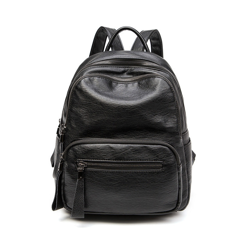 Casual small backpack women's cross-border backpack 2023 new trendy Korean version large capacity fashionable leather school bag travel bag