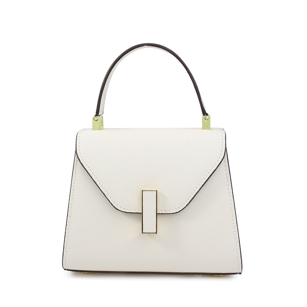 2023 New Kelly Bag Shoulder Crossbody Handheld Small Square Bag European and American Fashion Casual First Layer Cowhide Genuine Leather Women's Bag
