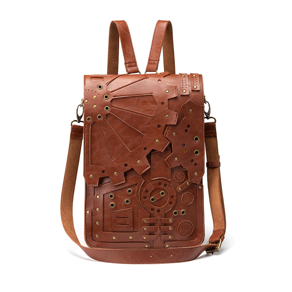 2023 New Style Bag Women’s Steampunk Retro Gear Backpack Female Student School Bag Outdoor Single