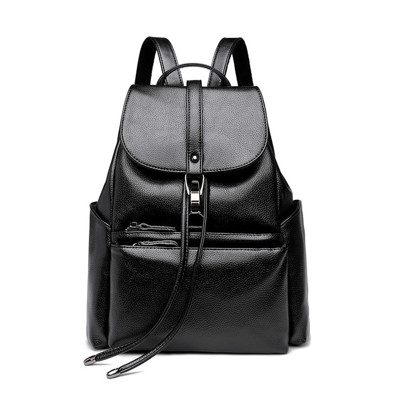 2022 New Genuine Leather Backpack for Women Korean Style Trendy Simple Casual Travel Bag Versatile Cowhide Backpack Soft Leather Women’s Bag