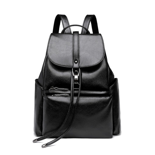 2022 New Genuine Leather Backpack for Women Korean Style Trendy Simple Casual Travel Bag Versatile Cowhide Backpack Soft Leather Women’s Bag