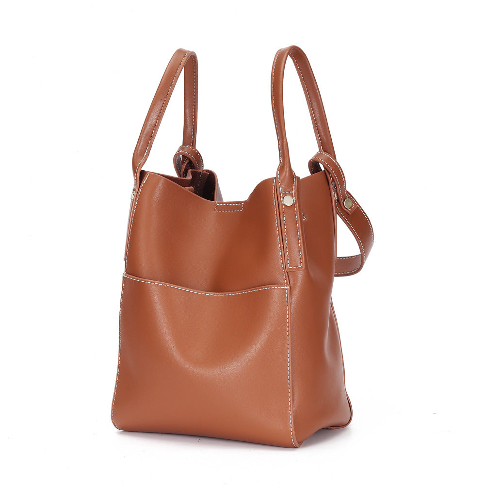 [Customized processing] Bags for women 2023 new original fashionable women's bags shoulder soft leather bucket bag