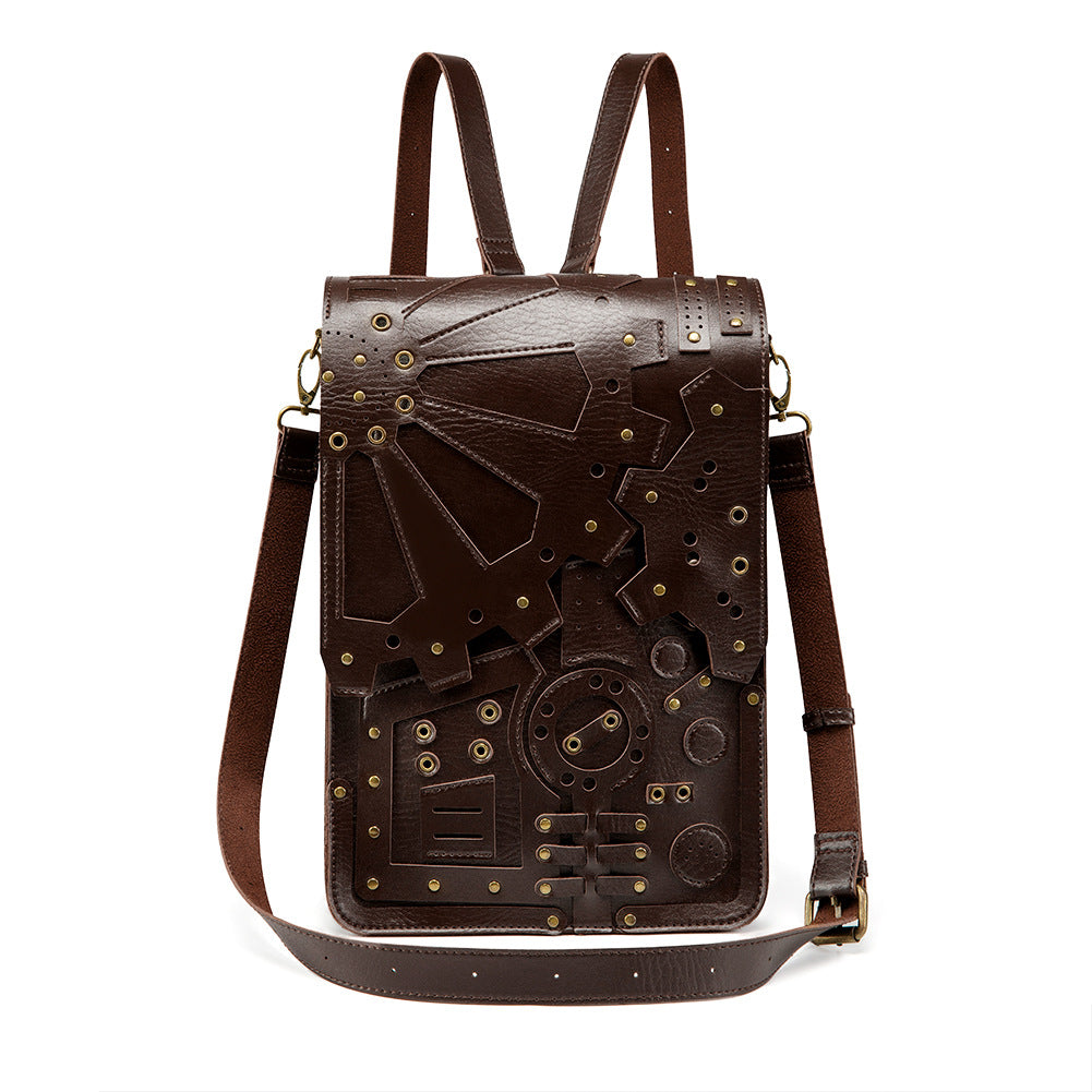 2023 New Style Bag Women’s Steampunk Retro Gear Backpack Female Student School Bag Outdoor Single