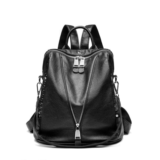 2023 new lychee pattern backpack for women in spring, easy to wear, personalized, fashionable, large-capacity Korean style student travel backpack