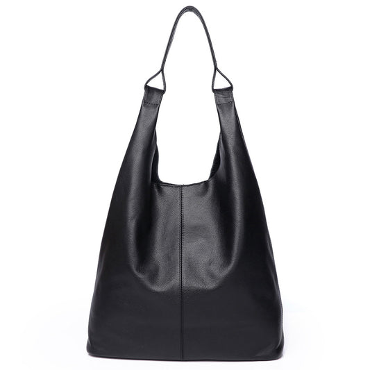 Manufacturer wholesale first-layer cowhide European and American fashionable simple tote bag genuine leather large-capacity mother-in-law shopping bag shoulder bag