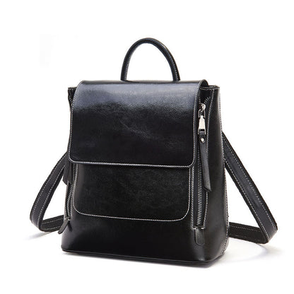 Bags 2023 New Genuine Leather Women's Bags Casual Shoulder Bags Fashion Crossbody Bags European and American Retro School Bags Versatile Backpacks