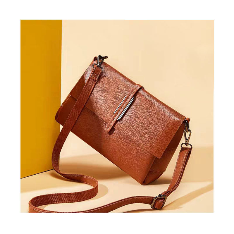 Genuine leather bag women's cross-body bag 2023 new fashion shoulder bag large capacity simple versatile women's small bag