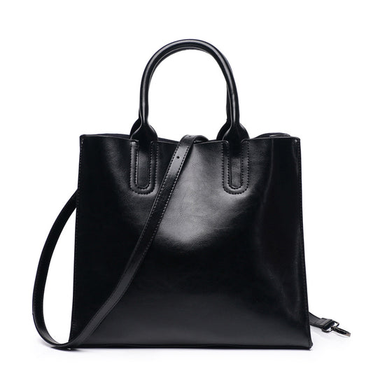 New style genuine leather European and American fashionable hand-held cross-shoulder large-capacity cowhide women's bag manufacturer direct sales and delivery