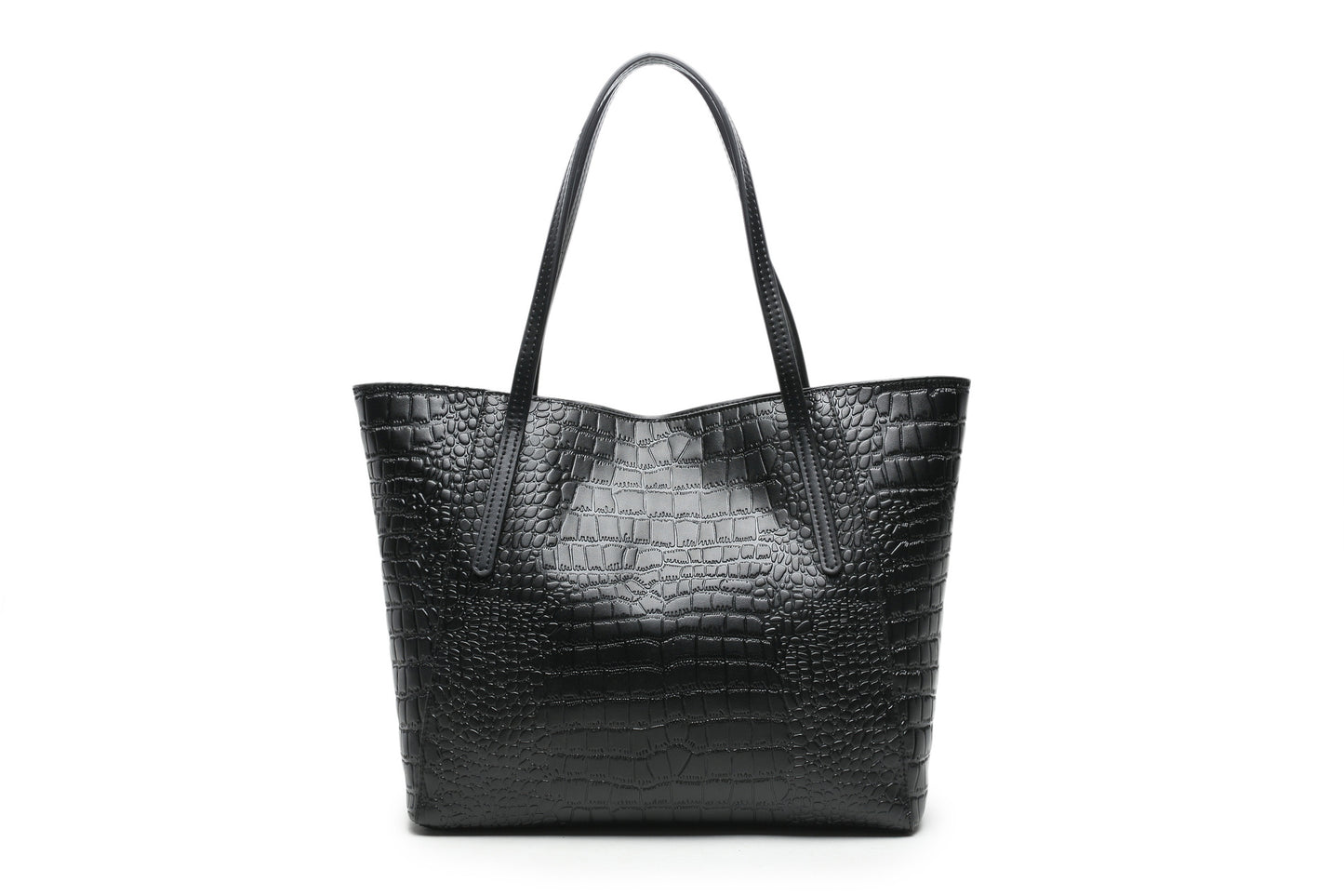 2021 New Genuine Leather Big Bag Crocodile Pattern Cowhide Big Bag Large Capacity A4 Shopping Bag Casual Versatile Fashion Women’s Bag