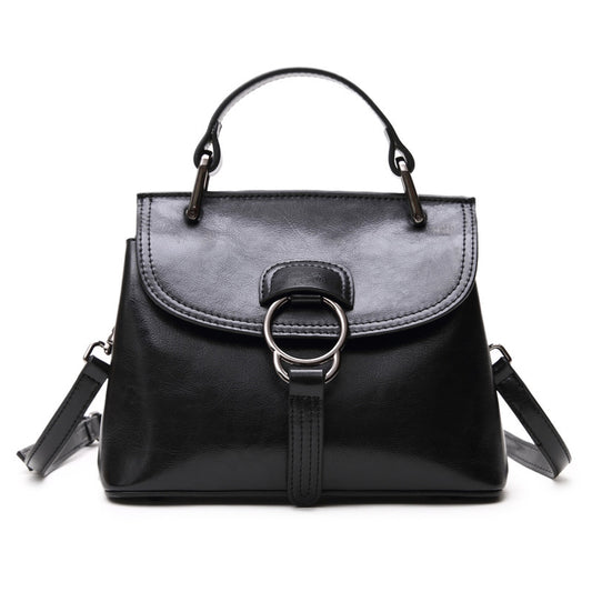 Summer new foreign trade genuine leather women's bag European and American fashion metal lock buckle portable shoulder crossbody bag can be shipped