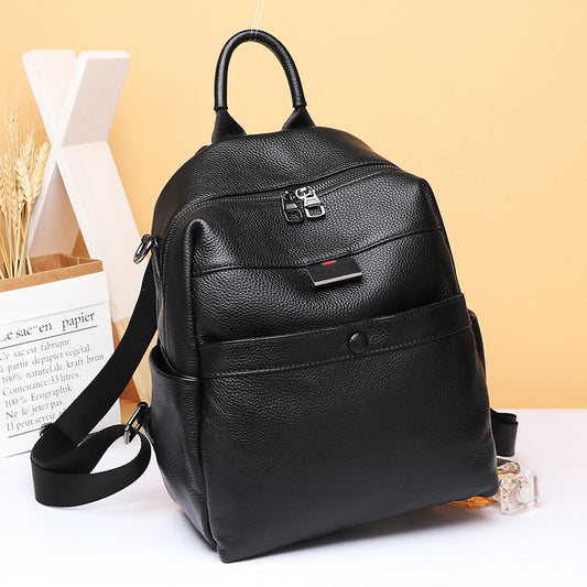 Backpack for women 2023 new Korean style fashionable backpack travel backpack soft leather anti-theft versatile large-capacity backpack for women