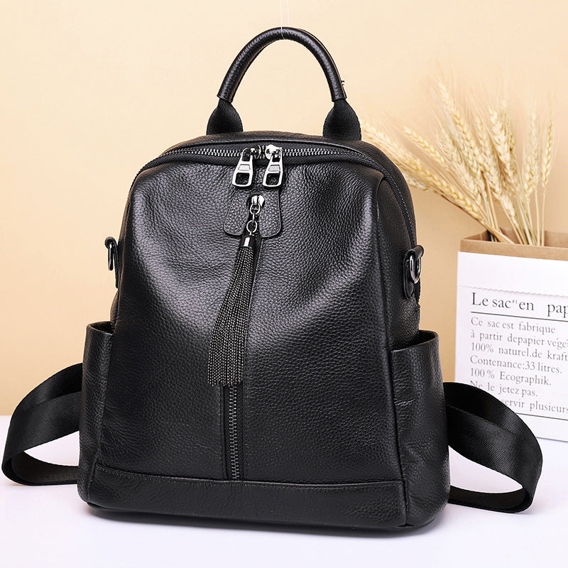 Backpack for women 2023 new Korean style fashionable backpack travel backpack soft leather anti-theft versatile large-capacity backpack for women