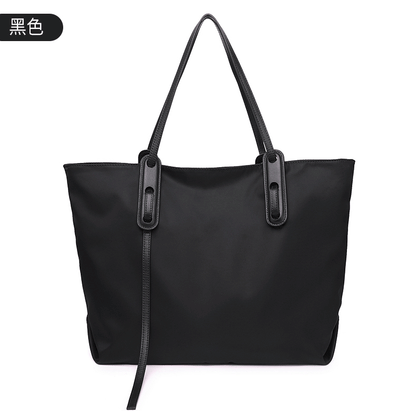 2023 Mother-to-child bag cowhide with Oxford cloth large-capacity tote bag casual versatile handbag commuter shoulder bag for women