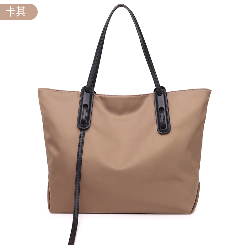 2023 Mother-to-child bag cowhide with Oxford cloth large-capacity tote bag casual versatile handbag commuter shoulder bag for women