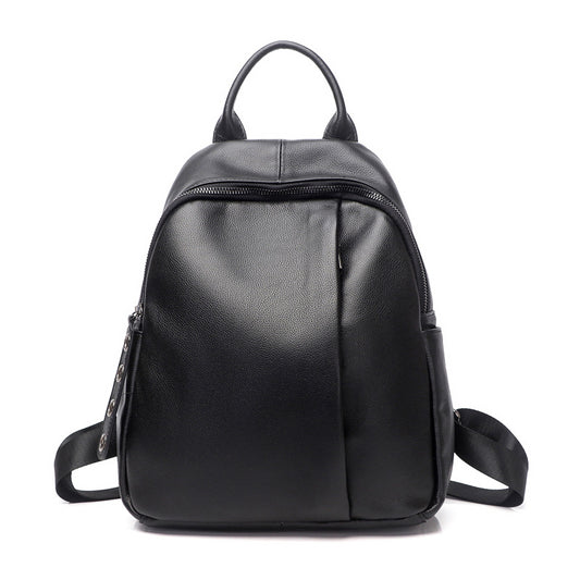 New Genuine Leather Fashion Backpack Women's Fashionable Ladies First Layer Cowhide Backpack College Style Versatile Travel Bag