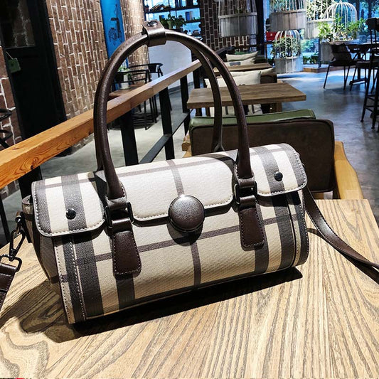 Women's bags 2022 new versatile Boston plaid small bag pillow bag portable temperament goddess crossbody shoulder bag