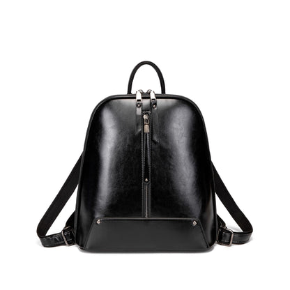 Genuine leather backpack for women 2023 new fashion waxed cowhide backpack for women retro schoolbag Guangzhou wholesale