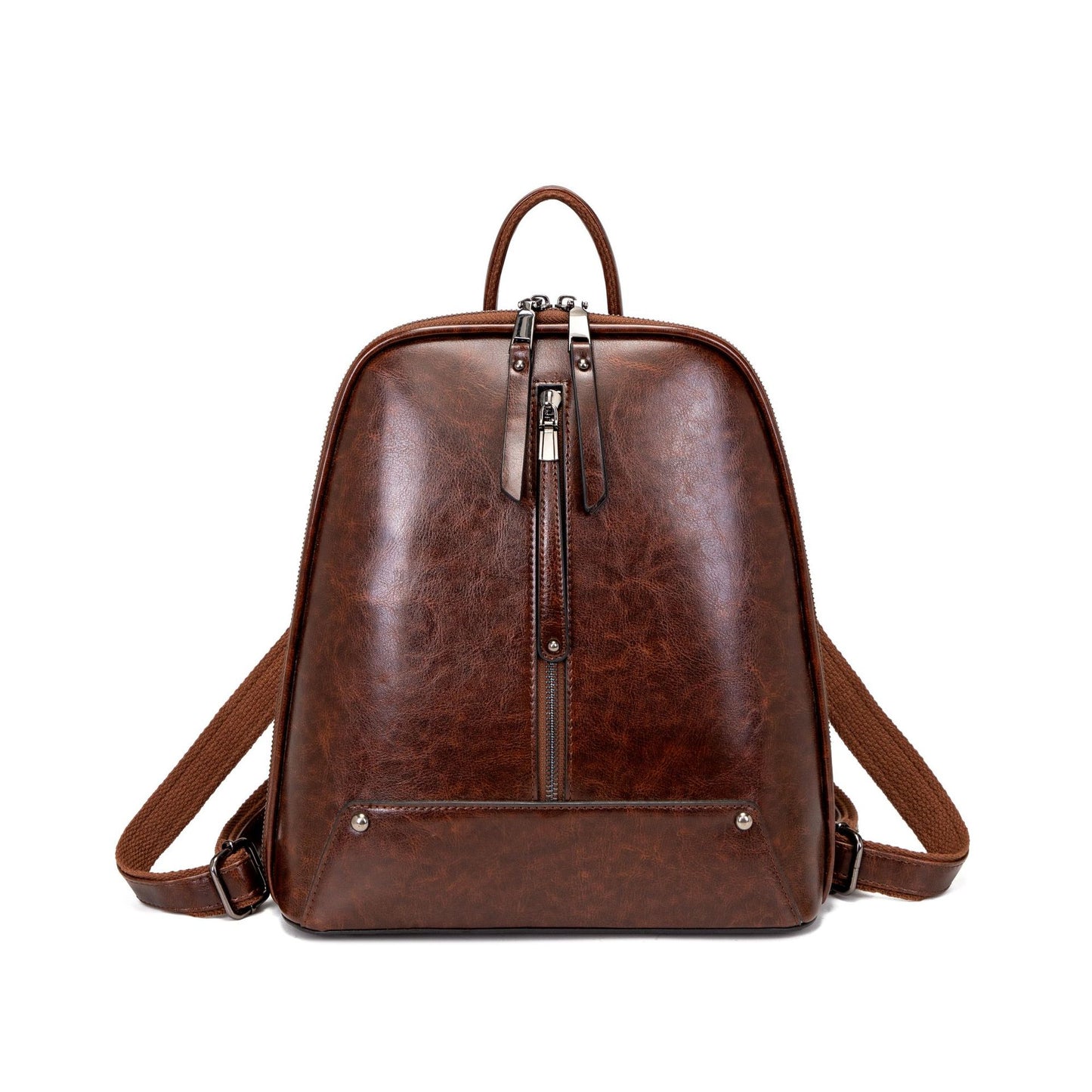 Genuine leather backpack for women 2023 new fashion waxed cowhide backpack for women retro schoolbag Guangzhou wholesale