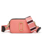 2023 Korean version of the new textured women’s bag with wide shoulder strap J fashion color matching camera bag women’s shoulder bag crossbody small square bag