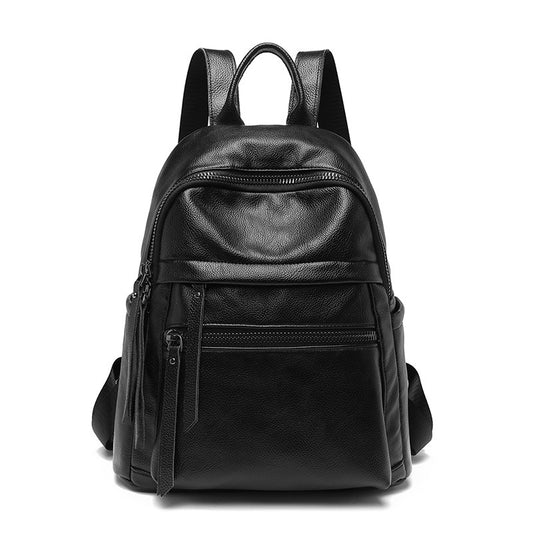 Lychee pattern backpack for women 2023 new style easy to wear casual soft leather backpack large capacity student school bag travel bag trend