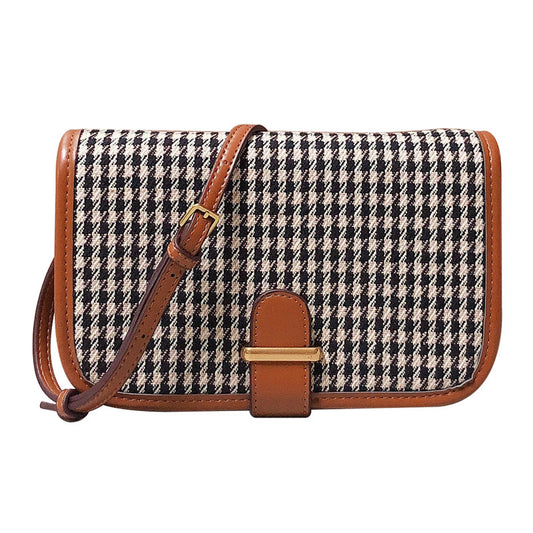 Women's bag houndstooth crossbody small bag 2021 new trendy Internet celebrity texture fashion popular niche design