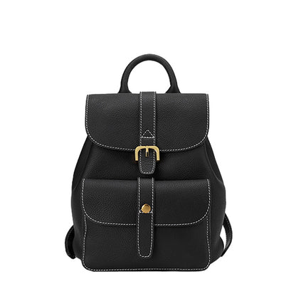 Casual backpack women's 2020 autumn new trendy first-layer cowhide women's bag Korean version backpack college school bag ins women's trend