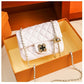 Summer Korean version of the new women's bag, fashionable small square bag, gold bead square fat diamond chain bag, Internet celebrity fortune crossbody bag