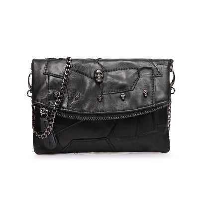 2023 Spring Cowhide Small Bag Shoulder Crossbody Fashion Stitching Contrast Color Chain Mini Hand-Hand Women’s Bag