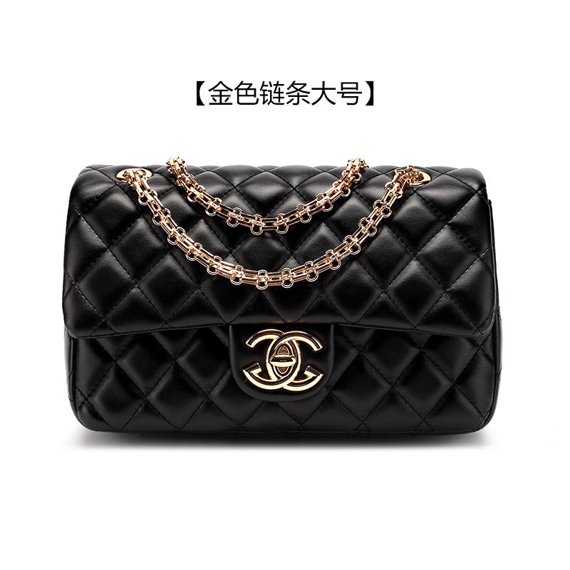 Classic bag for women, popular genuine leather texture, small fragrant style chain bag, shoulder crossbody bag, purchasing rhombus women's bag