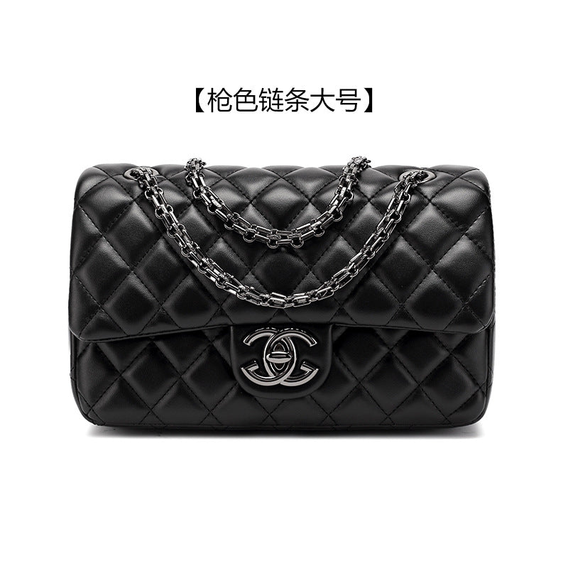 Classic bag for women, popular genuine leather texture, small fragrant style chain bag, shoulder crossbody bag, purchasing rhombus women's bag