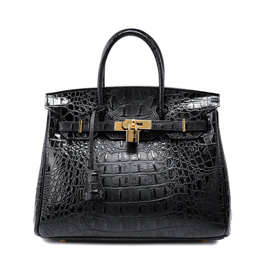 New crocodile pattern platinum bag fashionable genuine leather women's bag ladies handbag Guangzhou factory one piece drop shipping